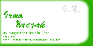 irma maczak business card